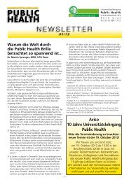 Newsletter - Public Health - Medizinische Universität Graz