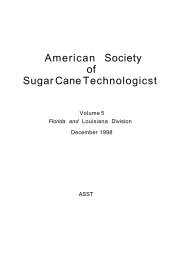 American Society of Sugar Cane Technologicst - Sugar Industry ...