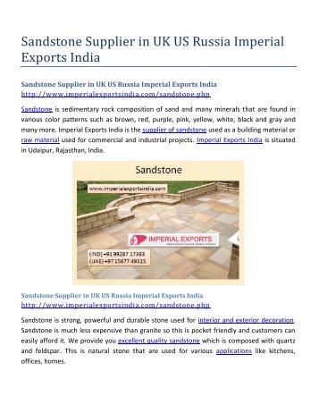 Sandstone Supplier in UK US Russia Imperial Exports India