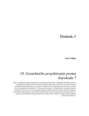 18 Geotehničko projektiranje prema Eurokodu 7