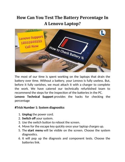 How Can You Test The Battery Percentage In A Lenovo Laptop?
