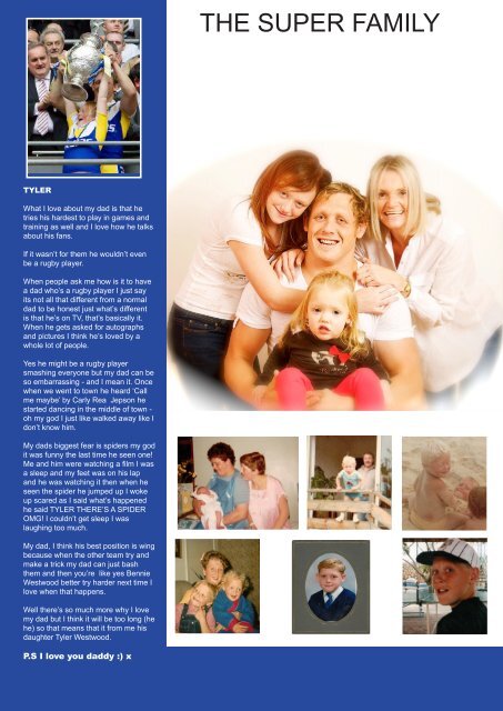 2013 Super Bennie Westwood Testimonial Brochure 