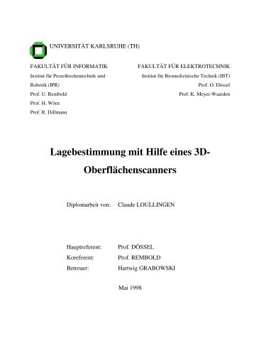 Lagebestimmung mit Hilfe eines 3D- Oberflächenscanners - Claude ...