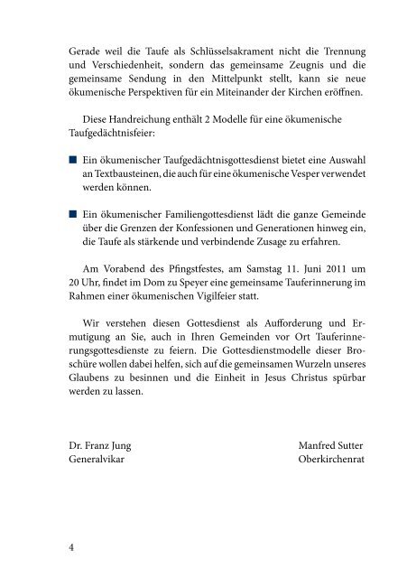 Taufgedächtnis und Tauferneuerung - Evangelische Kirche der Pfalz