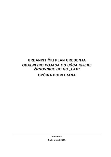 urbanistički plan ure enja obalni dio pojasa - Općina Podstrana