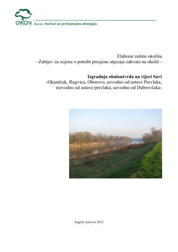 Izgradnja obaloutvrda na rijeci Savi - Zagrebačka županija