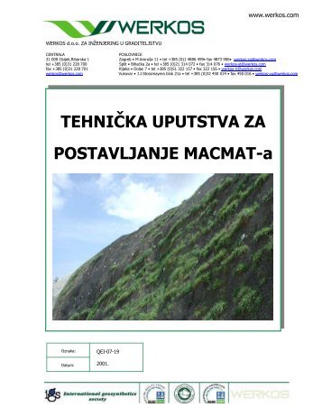 TEHNIČKA UPUTSTVA ZA POSTAVLJANJE MACMAT-a - Werkos doo