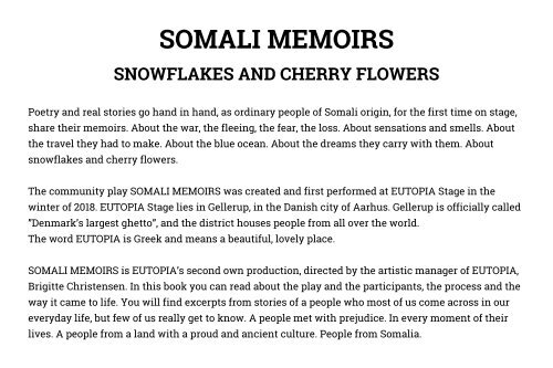SOMALI MEMOIRS book