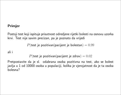 Statistika (za biologe, 2.dio) - Pmf