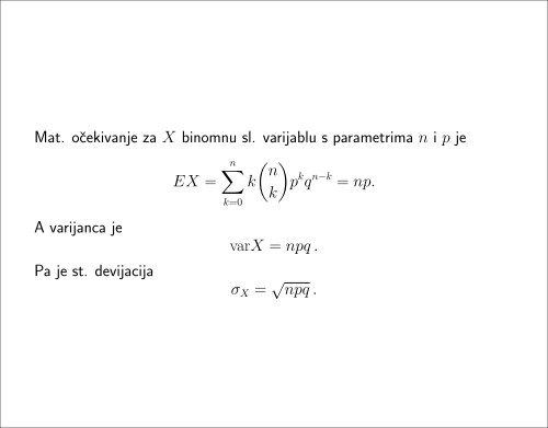 Statistika (za biologe, 2.dio) - Pmf