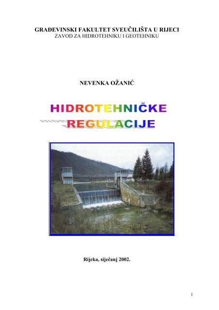 HIDROTEHNIČKE REGULACIJE - Građevinski fakultet