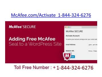 Mcafee.com/ Activate | 1-844-324-6276   McAfee Security 