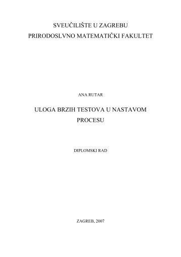 povijesni osvrt na nastavu fizike - Fizički odsjek - Sveučilište u Zagrebu