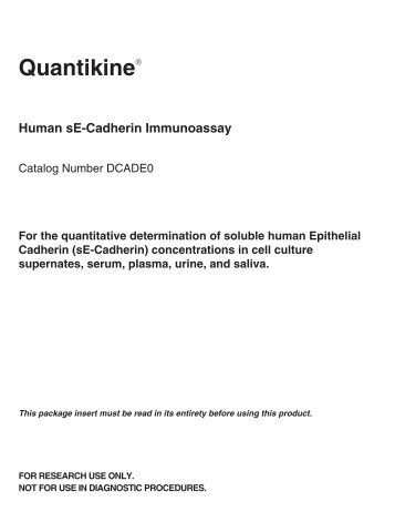 Quantikine Human sE-Cadherin ELISA - R&D Systems