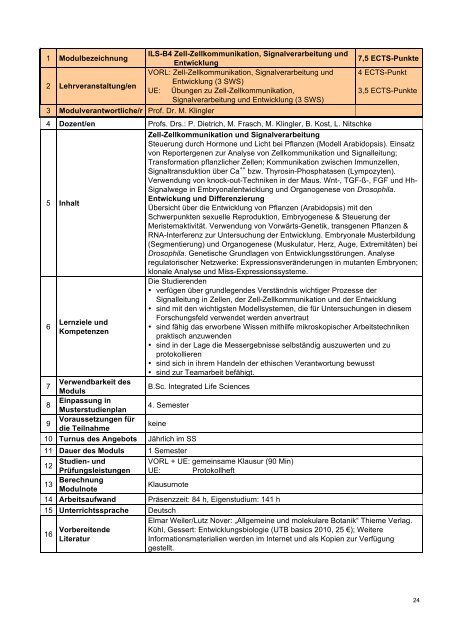 B. Sc. - Integrated Life Science