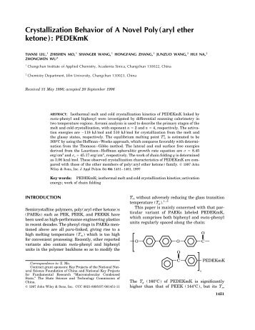 Crystallization behavior of a novel poly(aryl ether ketone): PEDEKmK