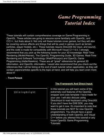 Trent Polack's OpenGL Game Programming Tutorials