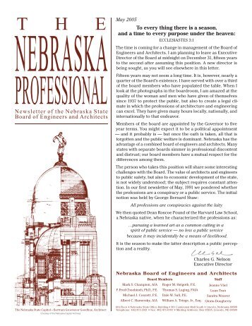 BOE 0504.indd - Nebraska Board of Engineers and Architects ...