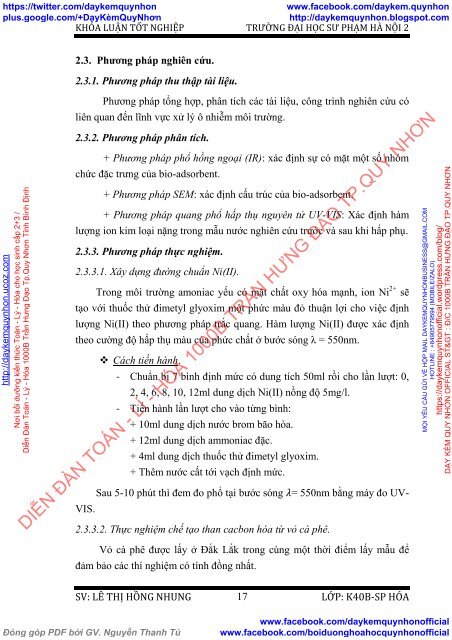 Nghiên cứu khả năng hấp phụ Ni(II) của than cacbon hóa & than hoạt tính biến tính từ vỏ cà phê (2018)