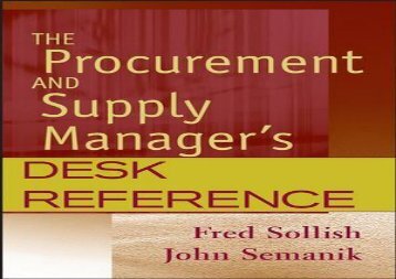 [+]The best book of the month The Procurement and Supply Manager s Desk Reference  [FREE] 