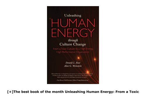 [+]The best book of the month Unleashing Human Energy: From a Toxic Culture to a High Energy, High Performance Organization  [FREE] 