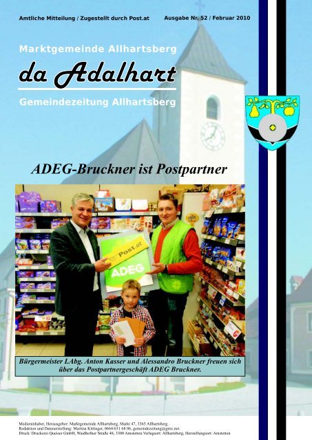 ADEG-Bruckner ist Postpartner - Marktgemeinde Allhartsberg