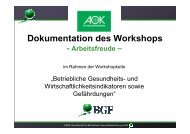 Dokumentation Arbeitsfreude - BGF-Berlin