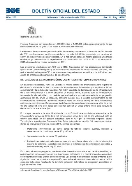 Tribunal de Cuentas :Informe fiscalización infraestructuras ferroviarias 2011-2013