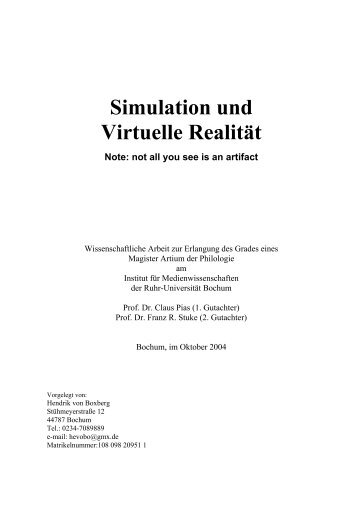 Simulation und Virtuelle Realität Note