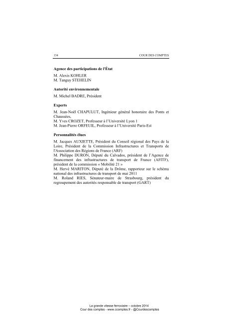 Cour de Comptes: Rapport "La Grande Vitesse Ferroviaire: Un modèle porté au-delà de sa pertinence