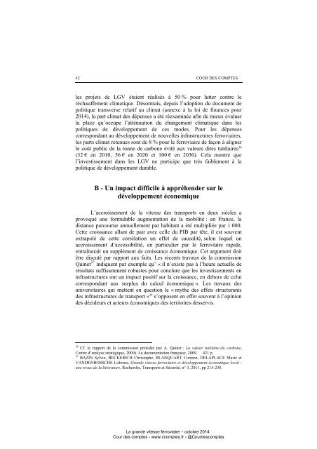 Cour de Comptes: Rapport "La Grande Vitesse Ferroviaire: Un modèle porté au-delà de sa pertinence