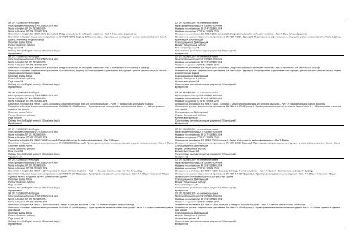 All SP standards, set of rules, code of practice, construction standards, construction regulations and sanitary rules of the Russian Federation in English