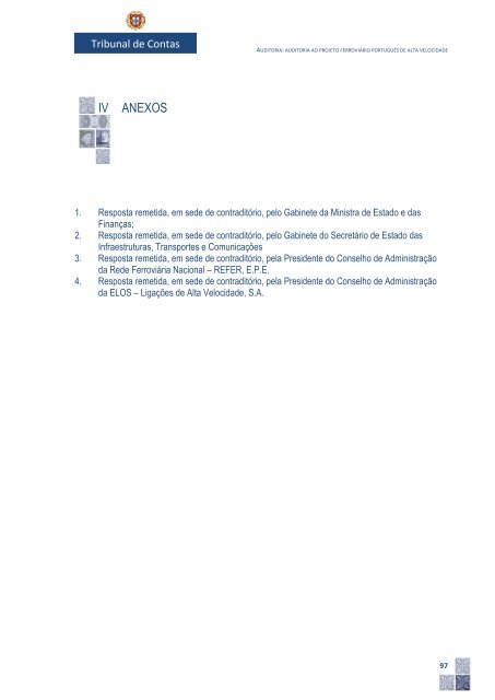 TRIBUNAL CONTAS PORTUGAL.: Projeto Ferroviário Português de Alta Velocidades