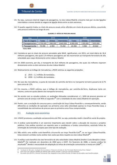 TRIBUNAL CONTAS PORTUGAL.: Projeto Ferroviário Português de Alta Velocidades