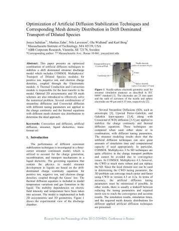 Optimization of Artificial Diffusion Stabilization ... - COMSOL.com