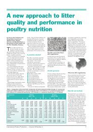 A new approach to litter quality and performance in poultry nutrition