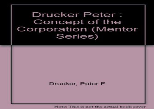 [+][PDF] TOP TREND Drucker Peter : Concept of the Corporation (Mentor Series)  [READ] 