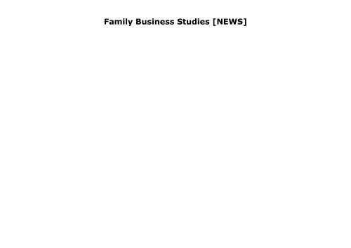 [+]The best book of the month A Review and Annotated Bibliography of Family Business Studies  [NEWS]