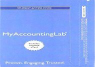 [+][PDF] TOP TREND NEW MyAccountingLab with Pearson eText - Access Card - for Financial   Managerial Accounting, Ch 14-24 (Managerial Chapters) (MyAccountingLab (Access Codes))  [FREE] 