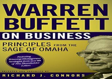 [+][PDF] TOP TREND Warren Buffett on Business: Principles from the Sage of Omaha  [NEWS]