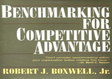 [+]The best book of the month Benchmarking for Competitive Advantage  [READ] 