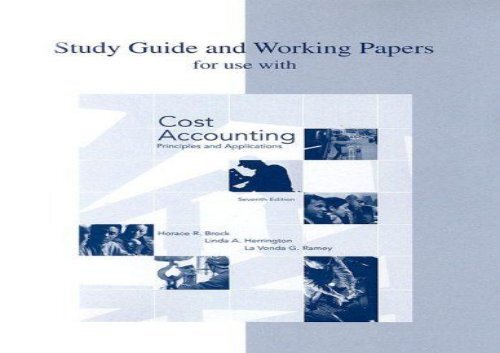 [+][PDF] TOP TREND Study Guide and Working Papers for Use with Cost Accounting: Principles and Applications [PDF] 