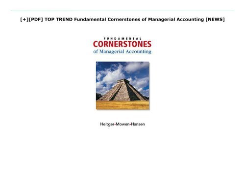 [+][PDF] TOP TREND Fundamental Cornerstones of Managerial Accounting  [NEWS]