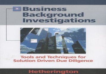 [+][PDF] TOP TREND Business Background Investigations: Tools and Techniques for Solution Driven Due Diligence  [DOWNLOAD] 