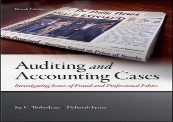[+]The best book of the month Auditing and Accounting Cases: Investigating Issues of Fraud and Professional Ethics  [DOWNLOAD] 