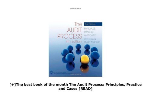 [+]The best book of the month The Audit Process: Principles, Practice and Cases  [READ] 