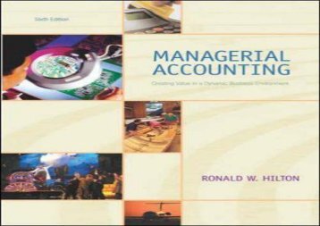 Solution Manual For Managerial Accounting Creating Value