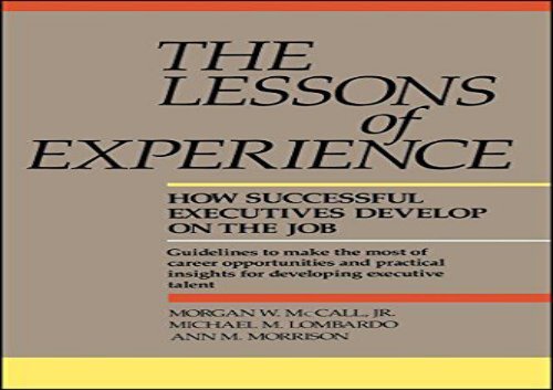 [+]The best book of the month The Lessons of Experience: How Successful Executives Develop on the Job  [FULL] 