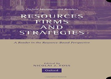 [+]The best book of the month Resources, Firms, and Strategies: A Reader in the Resource-Based Perspective (Oxford Management Readers)  [FULL] 