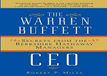 [+]The best book of the month The Warren Buffett CEO: Secrets from the Berkshire Hathaway Managers  [FREE] 